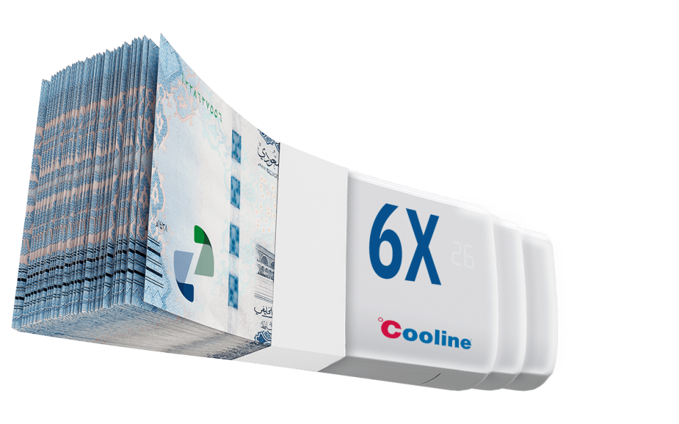 6 X Cooline - Split AC - 21400 BTU - Cold - Wifi - Golden Fins