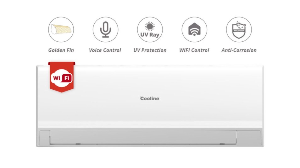 Cooline - Split AC - 18000 BTU - Cold - Wifi - Golden Fins